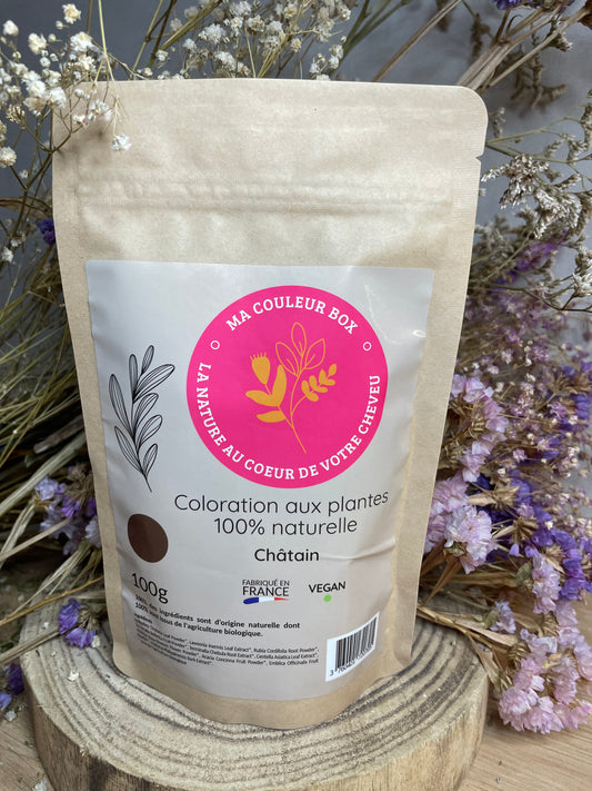 🌿 Coloration Végétale Châtain - 100g 🌿