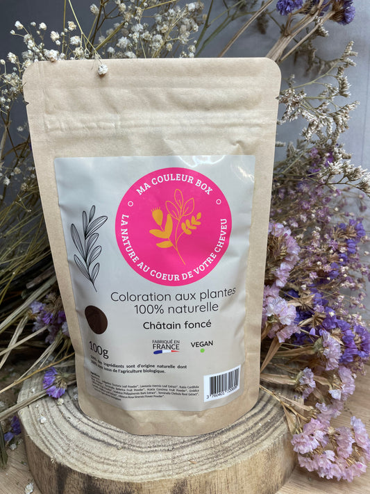 🌿 Coloration Végétale Châtain Foncé - 100g 🌿