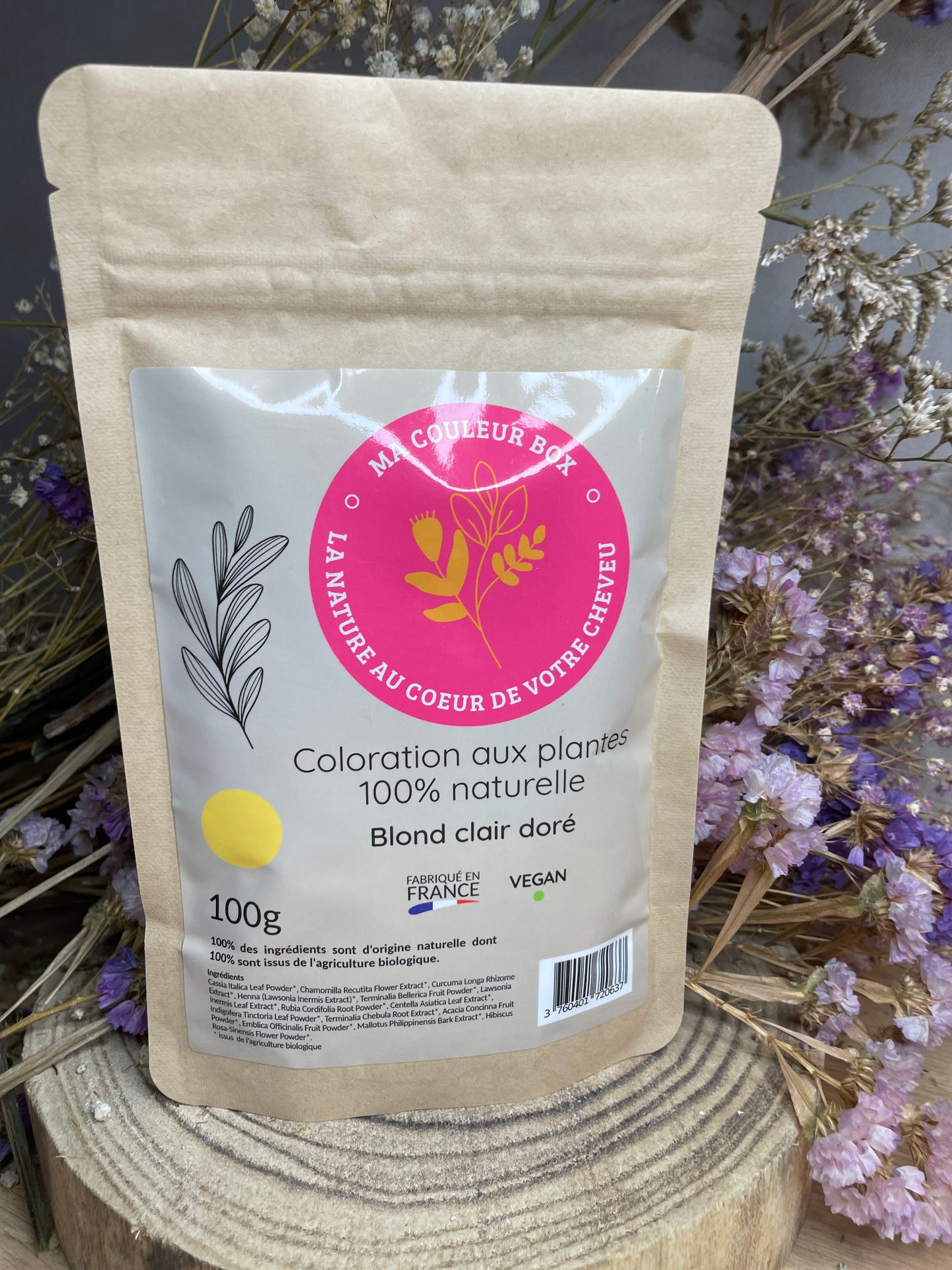 đż Coloration VĂ©gĂ©tale Blond Clair DorĂ© - 100g đż